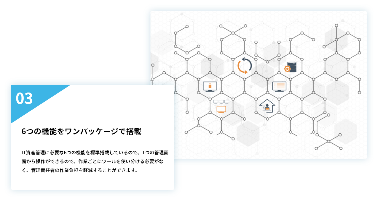 6つの機能をワンパッケージで搭載